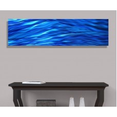 Blue Contemporary Metal Wall Art - Painting Home Decor Accent - Aqueous Flow 753677059245  351586670110